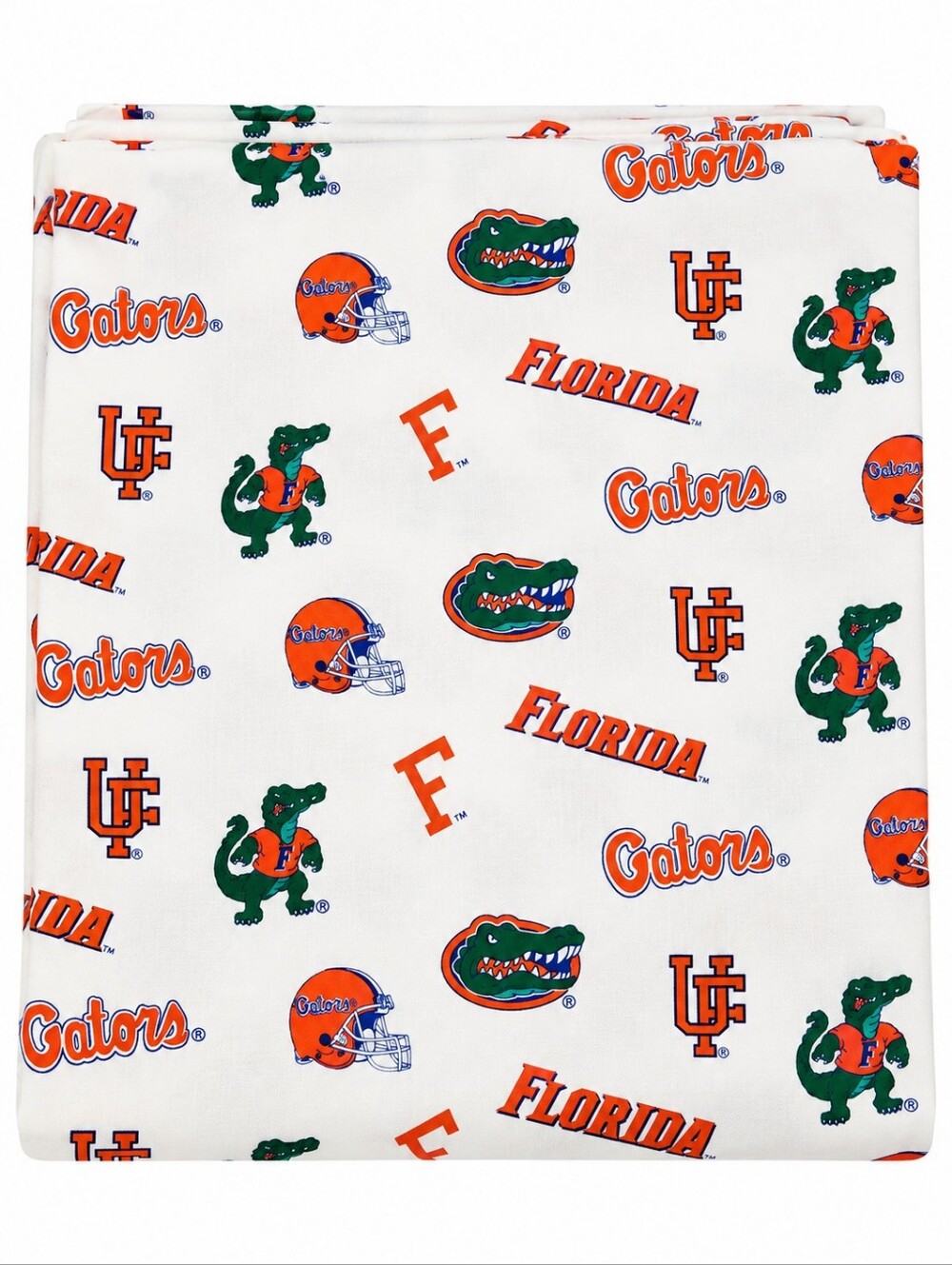 Florida Gators NCAA Cotton Fabric 2+ Yards Sykel White Block Letter Football Sew